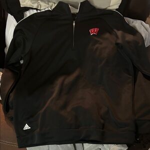 Adidas Black Pullover with Wisconsin symbol